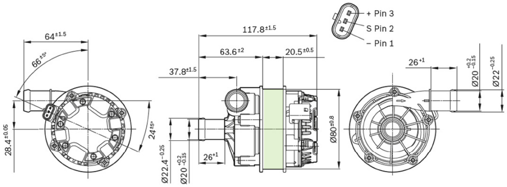 Cooling water pump - PCE-XL 0392024078 - Robert Bosch GmbH - with